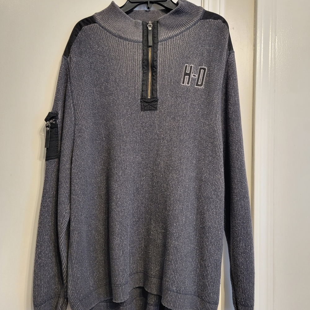 HARLEY DAVIDSON Knit Sweater Half Zip Pull Over